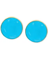 Effy Turquoise (6-1/2mm) Stud Earrings in 14k Gold