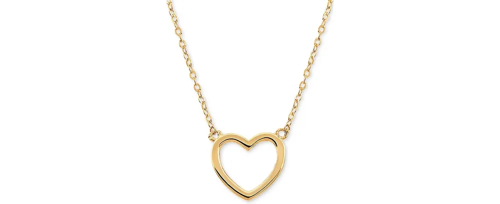 Open Heart 17" Pendant Necklace in 10k Gold