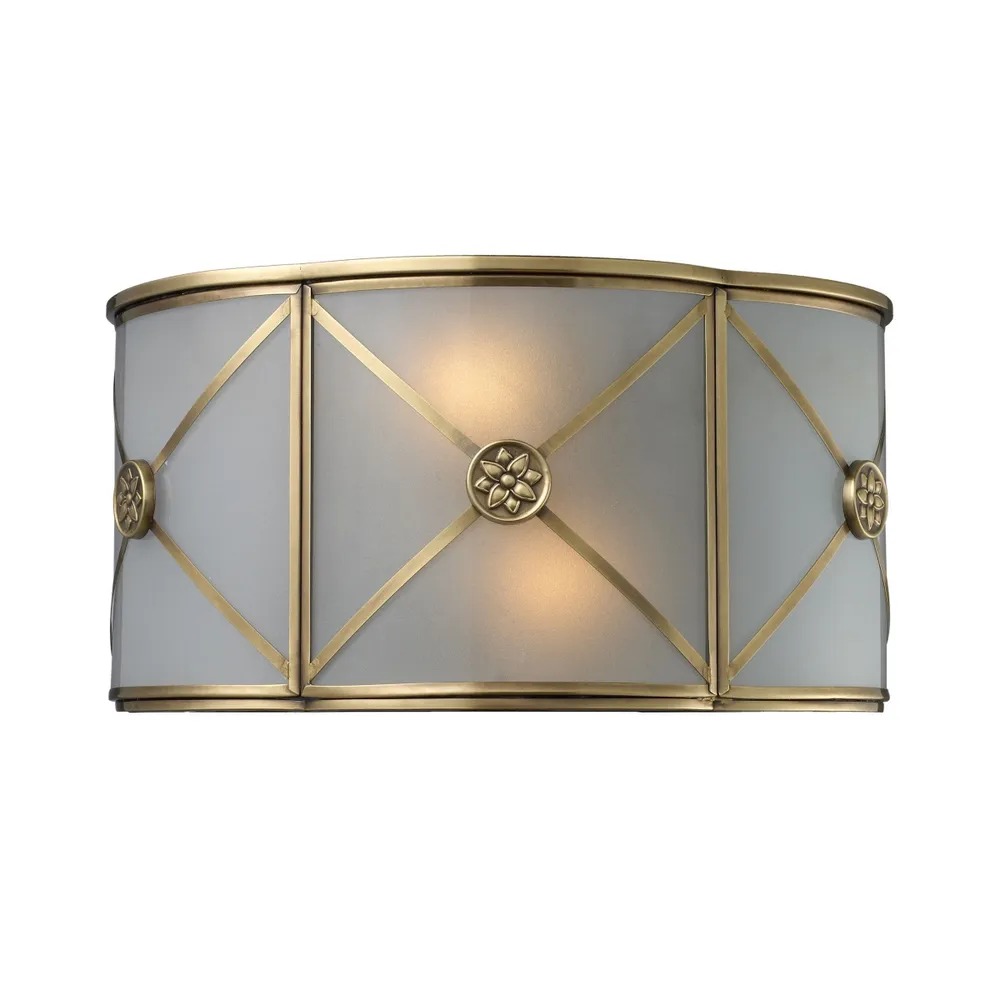 Preston 2-Light Wb In Solid Brushed Brass