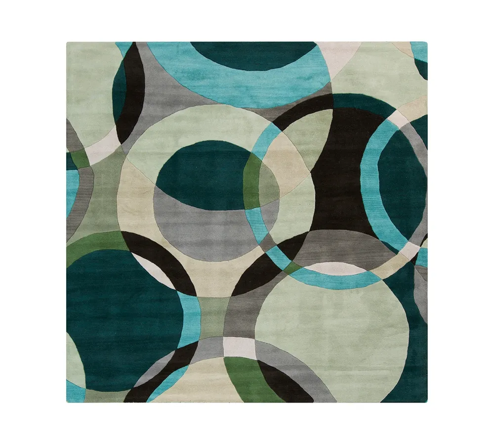 Livabliss Forum Fm-7157 Dark Green 6' Square Area Rug