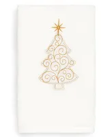 Linum Home Christmas Tree Scroll 100% Turkish Cotton Hand Towel