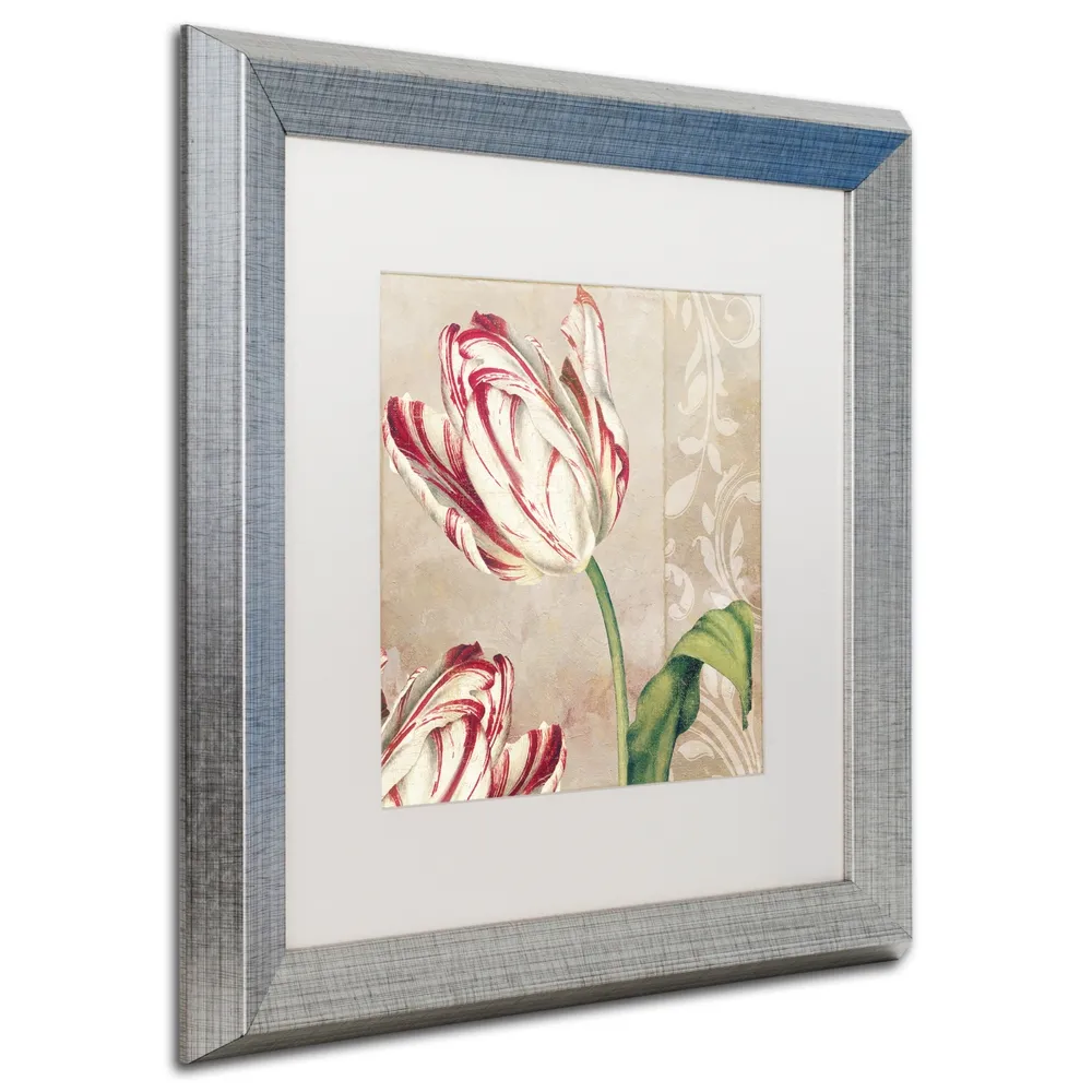 Color Bakery 'Peppermint Tulips I' Matted Framed Art, 16" x 16"