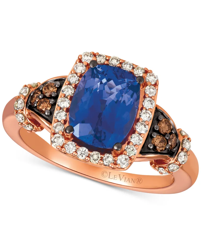 Le Vian Blueberry Tanzanite (2 ct. t.w.), Nude Diamonds (1/3 t.w.) & Chocolate (1/8 Ring Set 14k Rose Gold