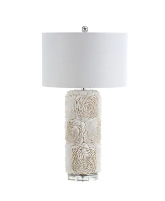 Jonathan Y Rosette Seashell, Resin, Crystal Led Table Lamp