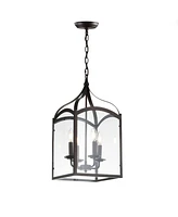 Jonathan Y Ruth 4-Light Lantern Metal, Glass Led Pendant