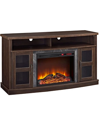 Ameriwood Home Zane Fireplace Tv Console With Glass Doors For Tvs Up To 60 Inches