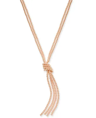 Charter Club Colored Imitation Pearl Knotted Lariat Necklace, 28" + 2" extender, Created for Macy's