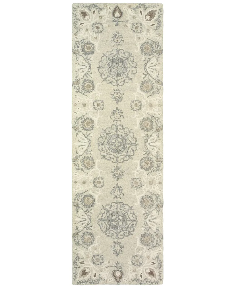 Oriental Weavers Craft 93000 Sand/Ash 2'6" x 8' Runner Area Rug