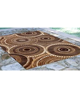 Liora Manne' Marina 8035 Circles 4'10" x 7'6" Indoor/Outdoor Area Rug