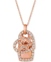 Le Vian Nude Diamond Dog Paw Heart 20" Pendant Necklace (7/8 ct. t.w.) in 14k Rose Gold