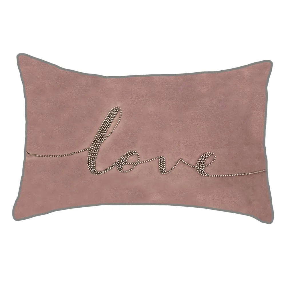 Celebrations Beaded Love Lumbar Decorative Pillow, 12x18