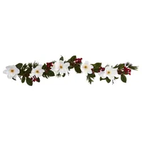 Nearly Natural 6' Magnolia, Pine & Berries Artificial Garland