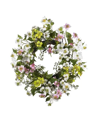 Nearly Natural 20" Dogwood Wreath