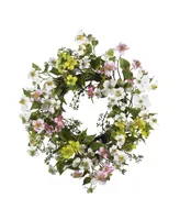 Nearly Natural 20" Dogwood Wreath