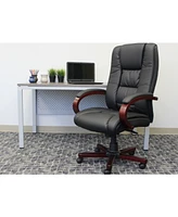 Boss Office Products High Back Executive Wood Finished Chair