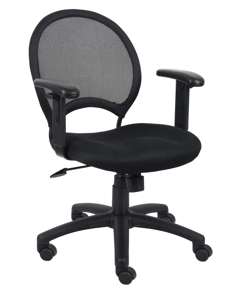 Boss Office Products Mesh Chair With Adjustable Arms