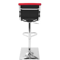 Lumisource Masters Adjustable Barstool with Swivel in Faux Leather