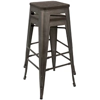 Lumisource Oregon Stackable Barstool Set of 2