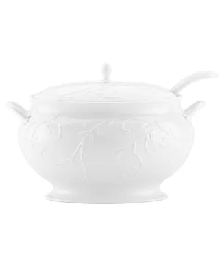 Lenox Serveware, Opal Innocence Carved Covered Soup Tureen with Ladle