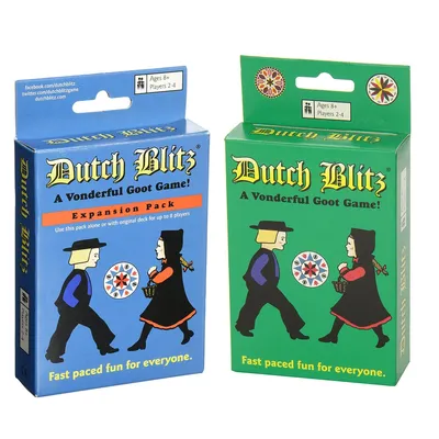 Dutch Blitz Original and Blue Expansion Pack Combo Card Game Set