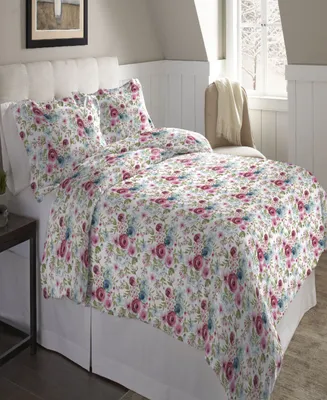 Pointehaven Rose Floral Superior Weight Cotton Flannel Duvet Cover Set