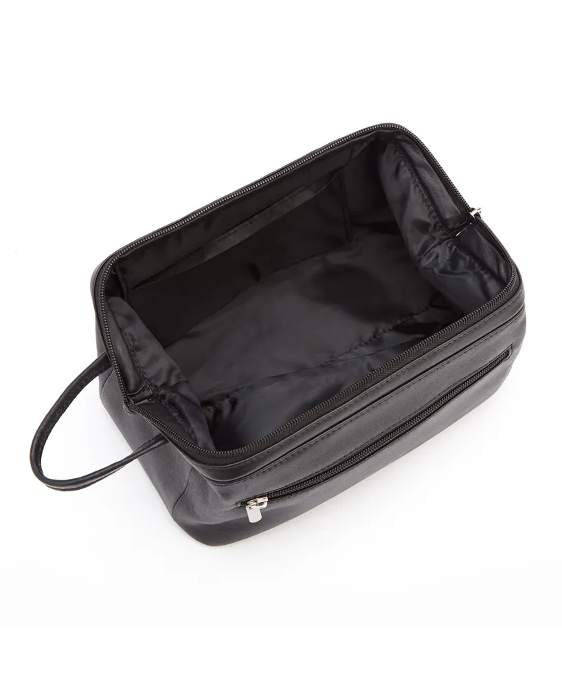 Royce New York Colombian Leather Toiletry Bag