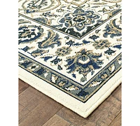 Oriental Weavers Marina 1248W Ivory/Navy 7'10" Indoor/Outdoor Round Area Rug