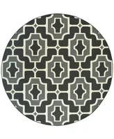 Oriental Weavers Marina 1491Z Black/Gray 7'10" Indoor/Outdoor Round Area Rug