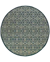 Oriental Weavers Marina 5927B Ivory/Navy 7'10" Indoor/Outdoor Round Area Rug