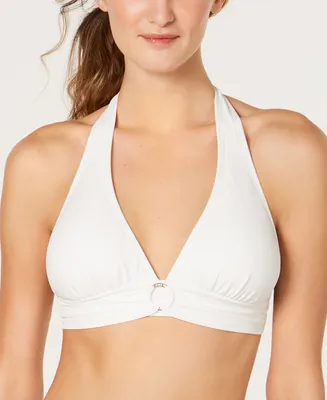 Michael Michael Kors Logo-Ring Halter Bikini Top, Created for Macy's