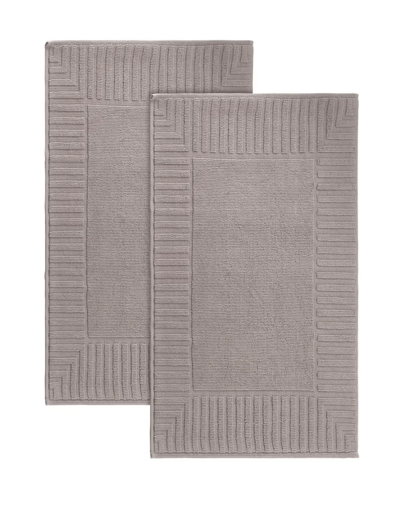 Enchante Home Vague Turkish Cotton 2 Piece Bath Mat Set