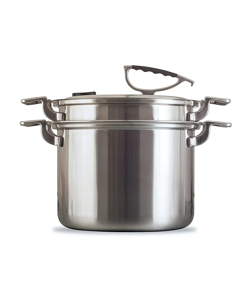 Tramontina Gourmet Tri-Ply Clad 8 qt Covered Stock Pot, Stainless Steel