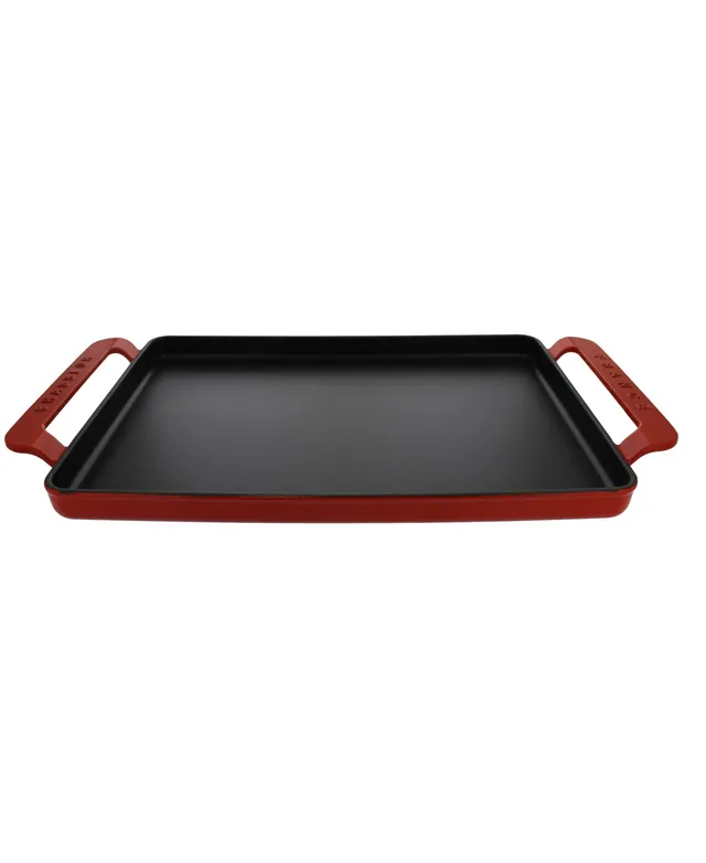 Chasseur French Enameled Cast Iron 7 Wok with Glass Lid - Red