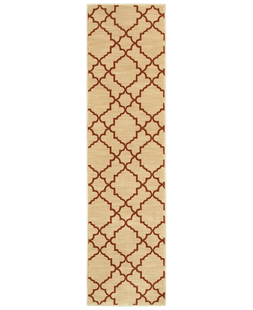 Closeout! Oriental Weavers Casablanca 5178E Beige/Rust 1'10" x 7'6" Runner Area Rug