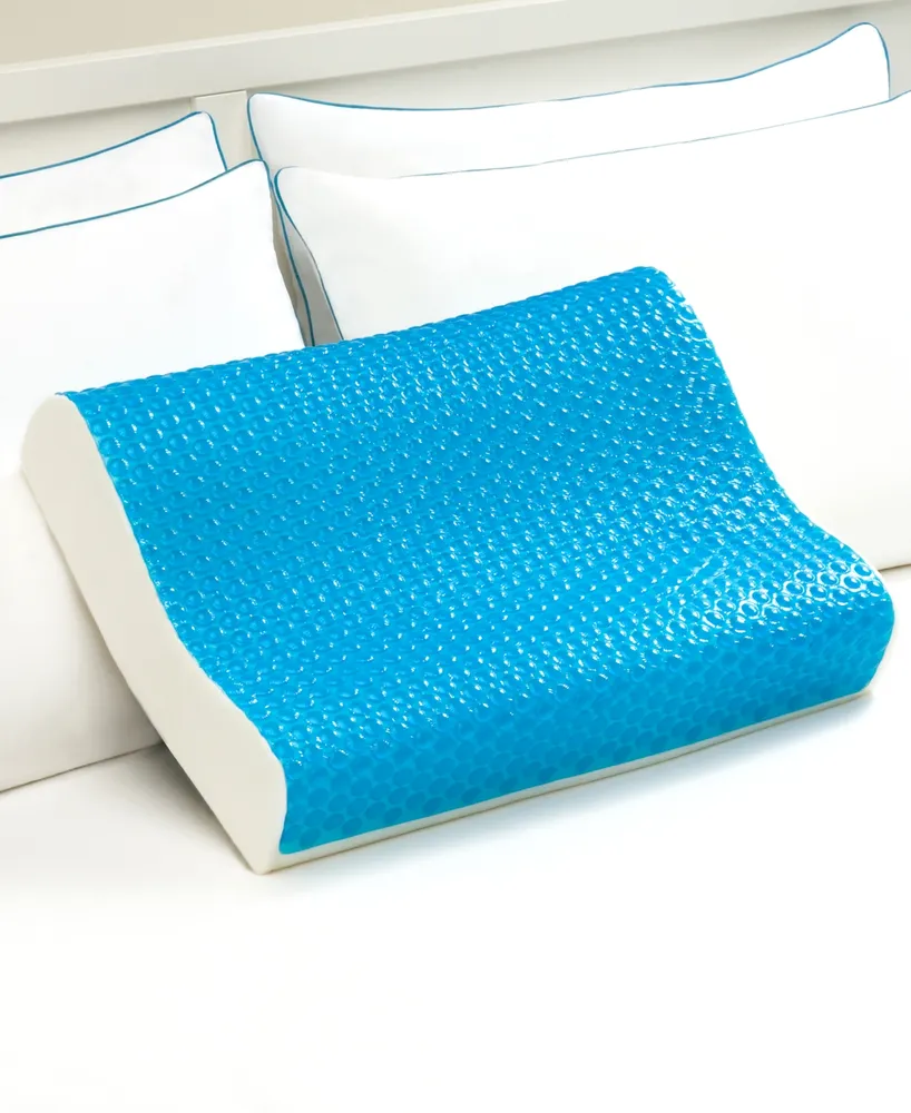 Comfort Revolution Cool Comfort Hydraluxe Standard Pillow, Gel & Custom Contour Open Cell Memory Foam