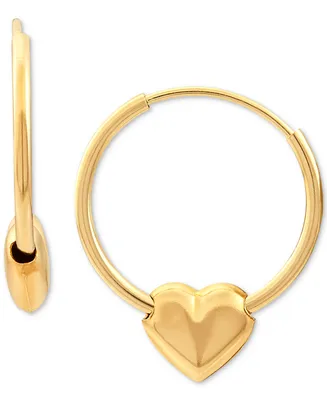 Children's Heart Hoop Earrings in 14k Gold (1/2")