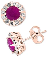 Effy Tanzanite (7/8 ct. t.w.) & Diamond (1/3 Stud Earrings 14k Gold (Also available Ruby Emerald)