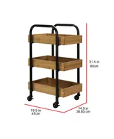 Oceanstar Portable Storage Cart with 3 Easy Removable Bamboo Trays