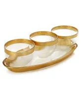 Classic Touch Trophy 3 Bowl Relish Dish with Tray