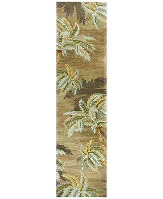 Kas Sparta Palm Trees 3102 Moss 2'6" x 10' Runner Area Rug