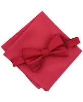 Alfani Men's Solid Texture Pocket Square and Bowtie, Created for Macy's