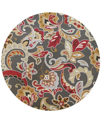 Kas Harbor Flora 4213 Taupe 7'6" Indoor/Outdoor Round Area Rug