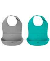 Oxo Tot 2-Pack Roll Up Bib in Grey/Teal