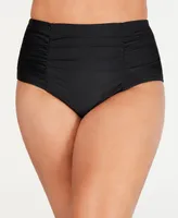 Island Escape Plus High-Waist Bikini Bottoms, Created for Macy's