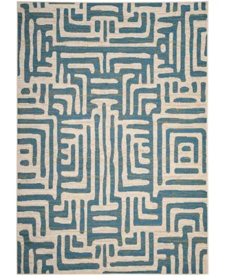 Safavieh Amsterdam AMS106 Ivory and Light Blue 4' x 6' Outdoor Area Rug