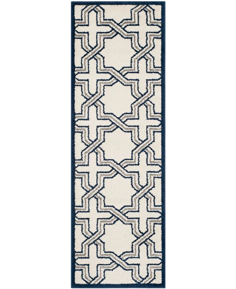 Safavieh Amherst AMT413 Ivory and Navy 2'3" x 7' Runner Area Rug