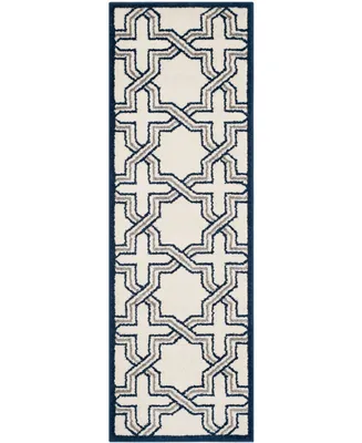 Safavieh Amherst AMT413 Ivory and Navy 2'3" x 7' Runner Area Rug