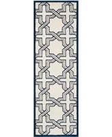 Safavieh Amherst AMT413 Ivory and Navy 2'3" x 7' Runner Area Rug