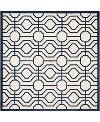 Safavieh Amherst AMT416 Ivory and Navy 7' x 7' Square Area Rug