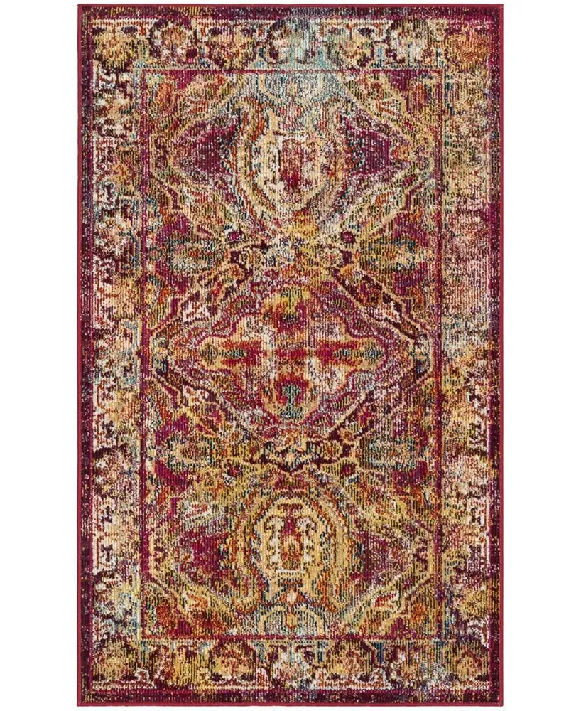 Safavieh Crystal CRS516 Fuchsia and Light Blue 3' x 5' Area Rug